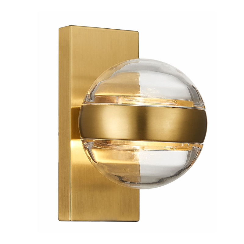 Бра Leandra Sconce Латунь Прозрачное Стекло Бра Leandra Sconce Латунь Прозрачное Стекло в Рязани | Loft Concept