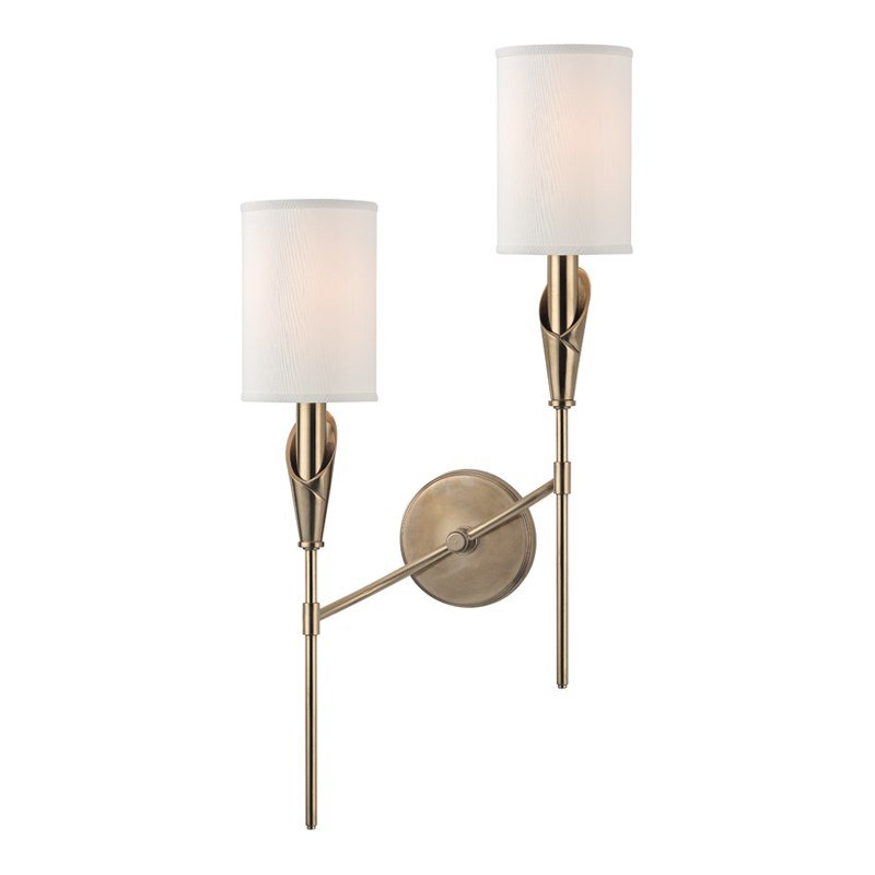 Настенный светильник Wall Sconce TATE 1312L-AGB Латунь Белый Настенный светильник Wall Sconce TATE 1312L-AGB Латунь Белый в Рязани | Loft Concept