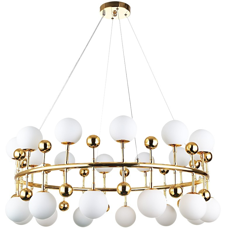 Люстра Milk Bubble Ring Chandelier Глянцевое золото Белый Люстра Milk Bubble Ring Chandelier Глянцевое золото Белый в Рязани | Loft Concept
