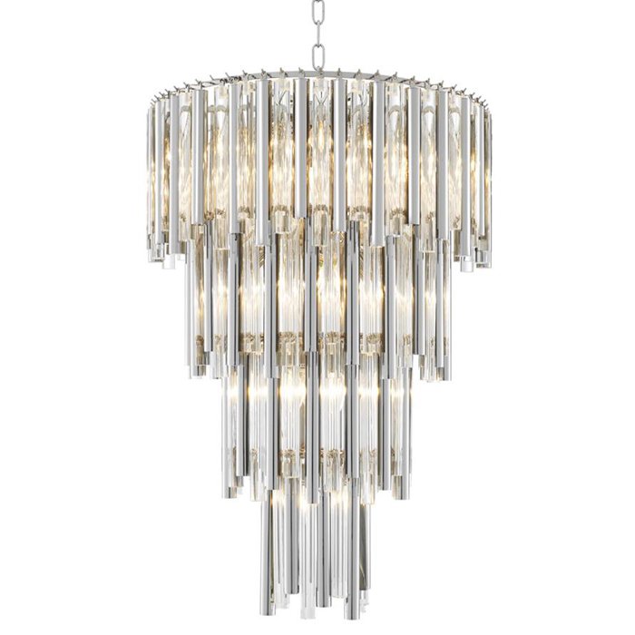 Люстра Eichholtz Chandelier Gigi L Прозрачное Стекло Никель Люстра Eichholtz Chandelier Gigi L Прозрачное Стекло Никель в Рязани | Loft Concept