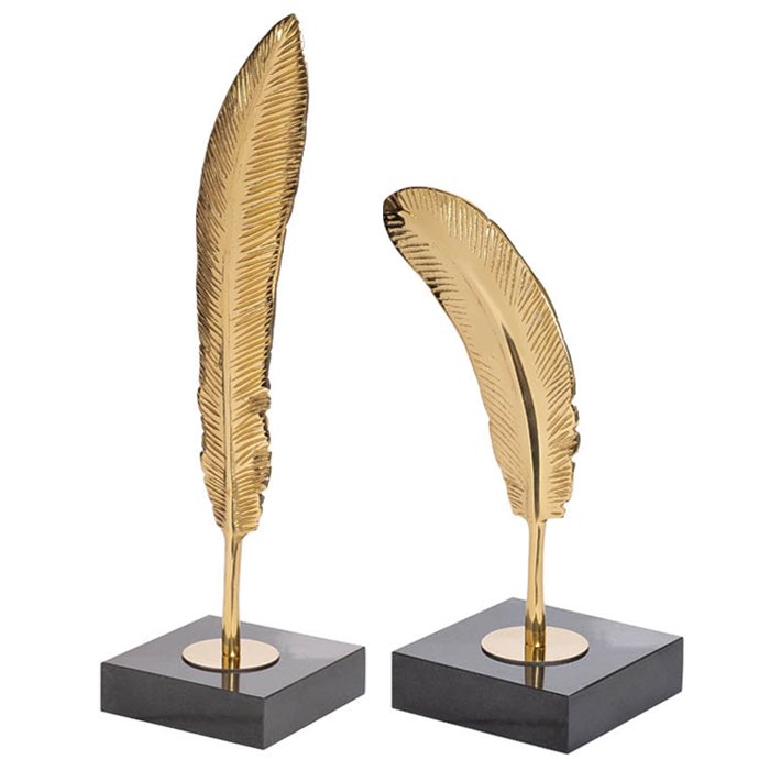 Статуэтка Feather Gold Золотой Черный Статуэтка Feather Gold Золотой Черный в Рязани | Loft Concept