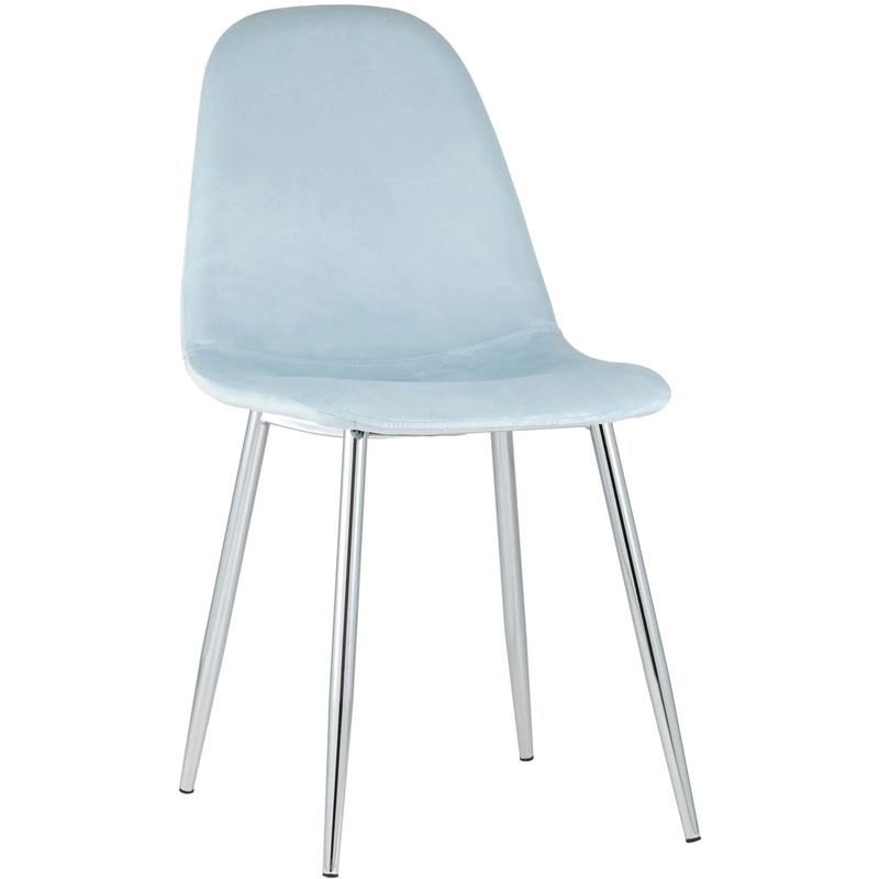 Стул Archie Chair Пастельно-Голубой Велюр Хромированные ножки Голубой пастельный Серебряный Стул Archie Chair Пастельно-Голубой Велюр Хромированные ножки Голубой пастельный Серебряный в Рязани | Loft Concept