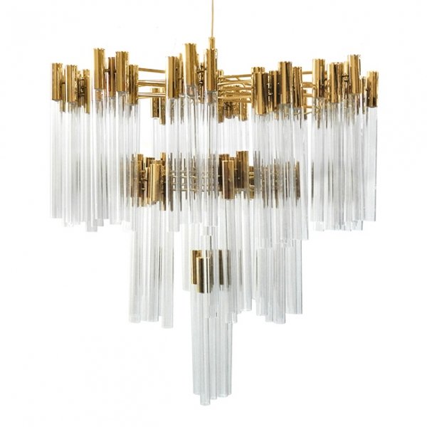 Люстра Contemporary chandelier crystal brass Глянцевое золото Прозрачное Стекло Люстра Contemporary chandelier crystal brass Глянцевое золото Прозрачное Стекло в Рязани | Loft Concept