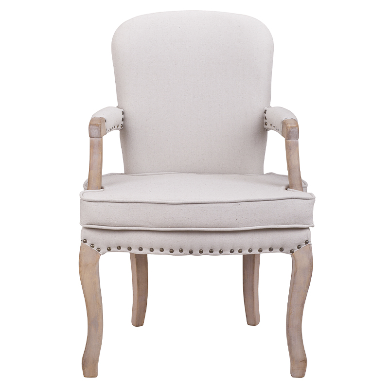 Кресло Aubrey Classical Armchair beige flax Бежевый Коричневый Кресло Aubrey Classical Armchair beige flax Бежевый Коричневый в Рязани | Loft Concept