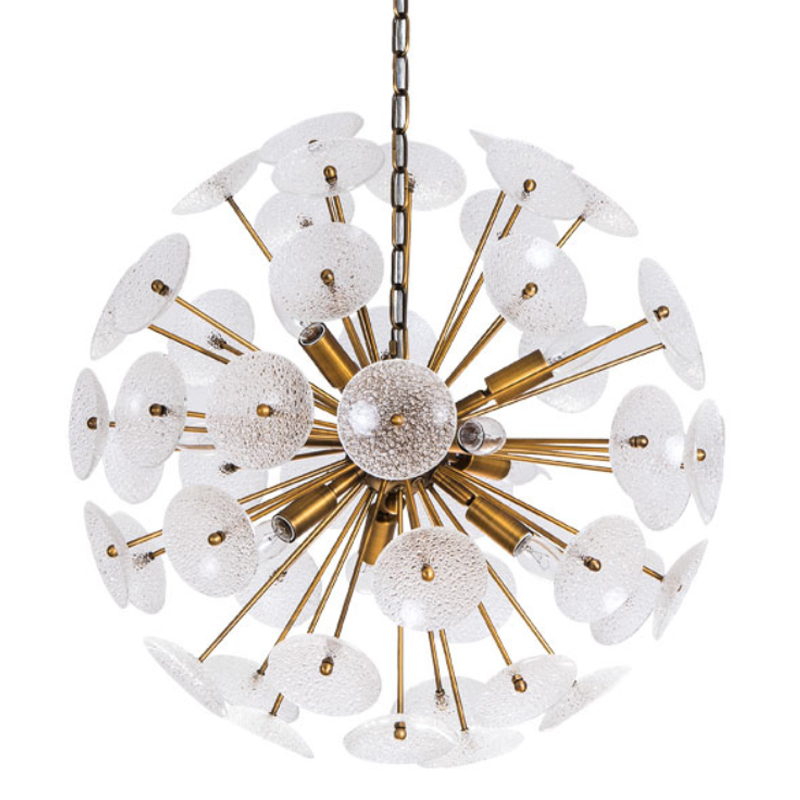 Люстра Sputnik Textured Glass White Chandelier Золотой Белый в Рязани | Loft Concept 