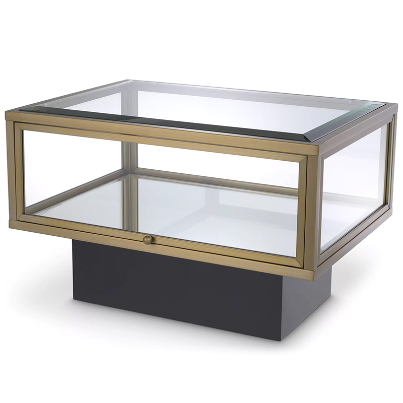 Приставной стол с витриной Eichholtz Side Table Ryan Черный Латунь Прозрачное Стекло Зеркало Приставной стол с витриной Eichholtz Side Table Ryan Черный Латунь Прозрачное Стекло Зеркало в Рязани | Loft Concept