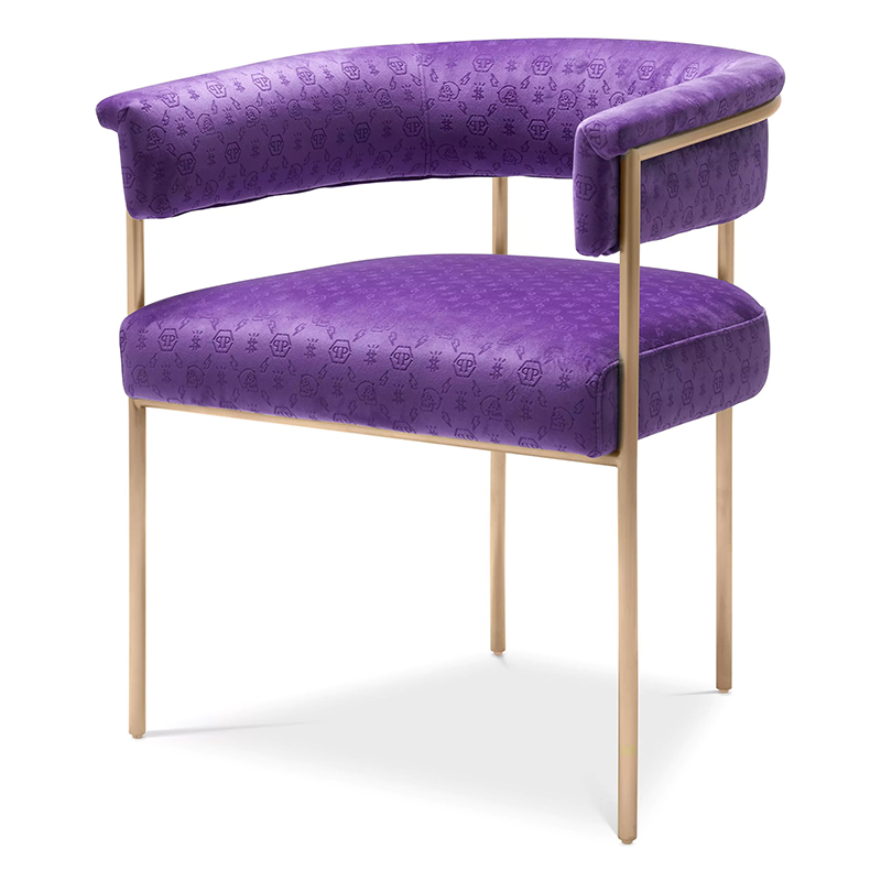 Стул Philipp Plein Dining Chair Monogram Фиолетовый Фиолетовый Золотой Стул Philipp Plein Dining Chair Monogram Фиолетовый Фиолетовый Золотой в Рязани | Loft Concept