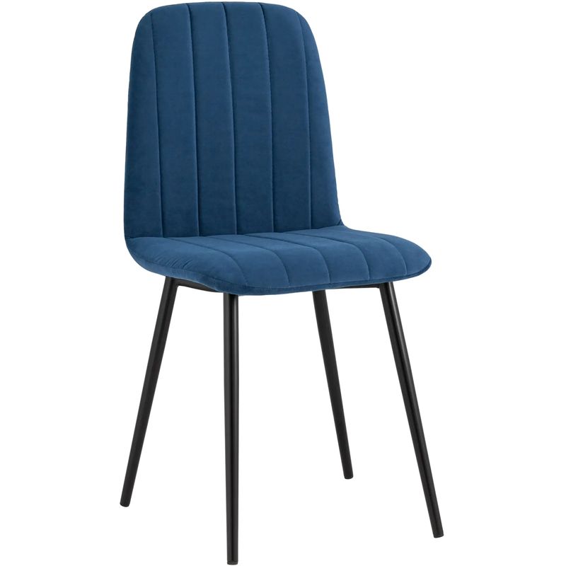 Стул Easy Chair Велюр Синий цвет Синий Черный Стул Easy Chair Велюр Синий цвет Синий Черный в Рязани | Loft Concept