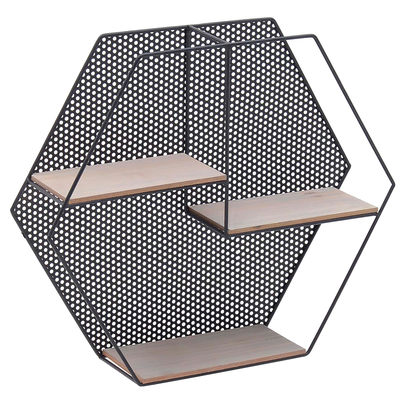 Полка Perforation Loft Shelf Бежево-серый Черный Полка Perforation Loft Shelf Бежево-серый Черный в Рязани | Loft Concept