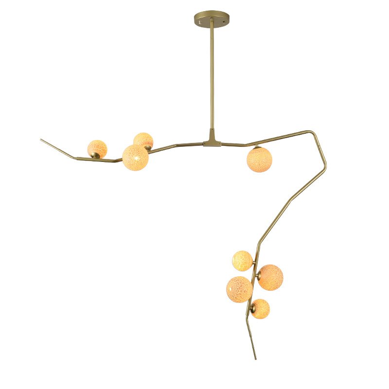 Люстра 8-GLOBE CHERRYBOMB CHANDELIER Бежевый Латунь Люстра 8-GLOBE CHERRYBOMB CHANDELIER Бежевый Латунь в Рязани | Loft Concept