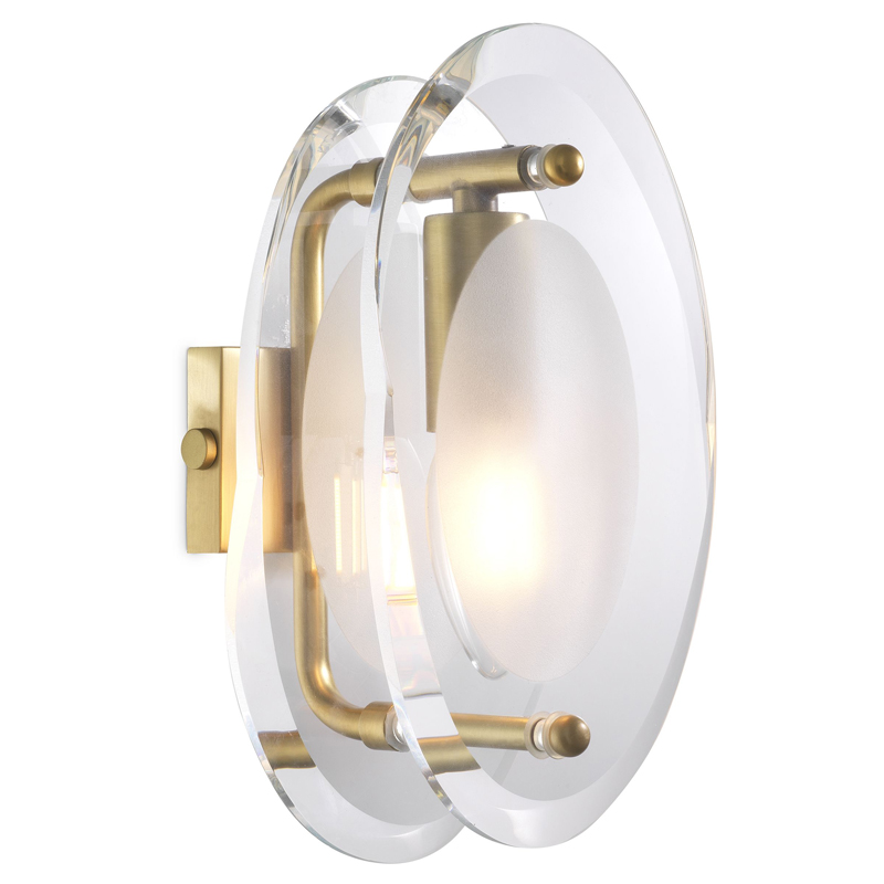 Бра Eichholtz Wall Lamp Sublime Латунь Античная полированная Прозрачный в Рязани | Loft Concept 