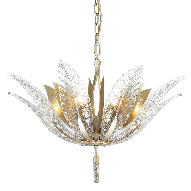 Люстра Glass Petals Chandelier 75 Золотой Прозрачный (Transparent) Люстра Glass Petals Chandelier 75 Золотой Прозрачный (Transparent) в Рязани | Loft Concept