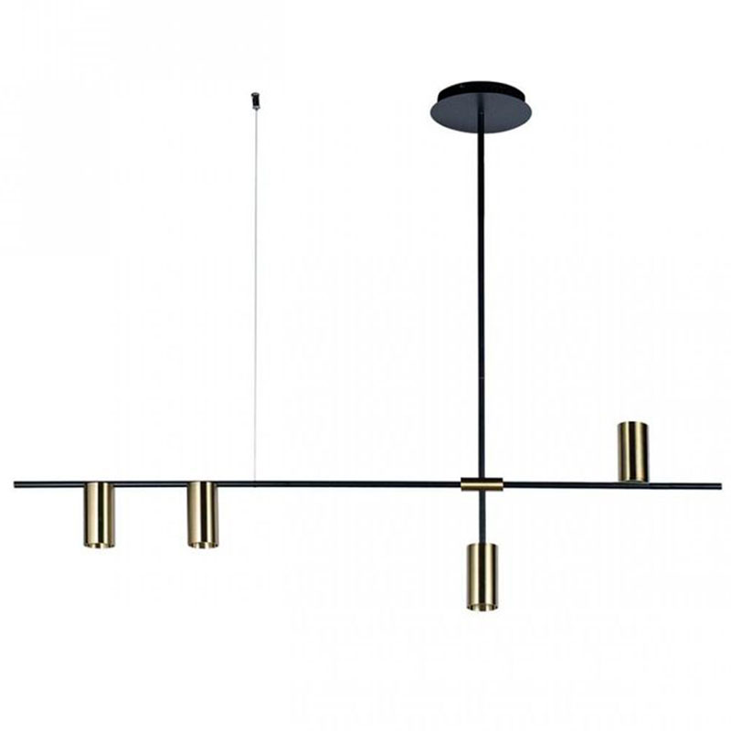 Подвесной светильник TRIBES LINEAR PENDANT 4 плафона Глянцевое золото Черный в Рязани | Loft Concept 