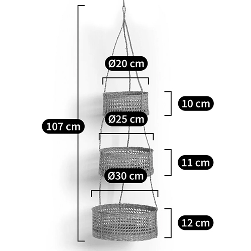 Подвесные плетеные корзины для цветов Musa Wicker Baskets в Рязани