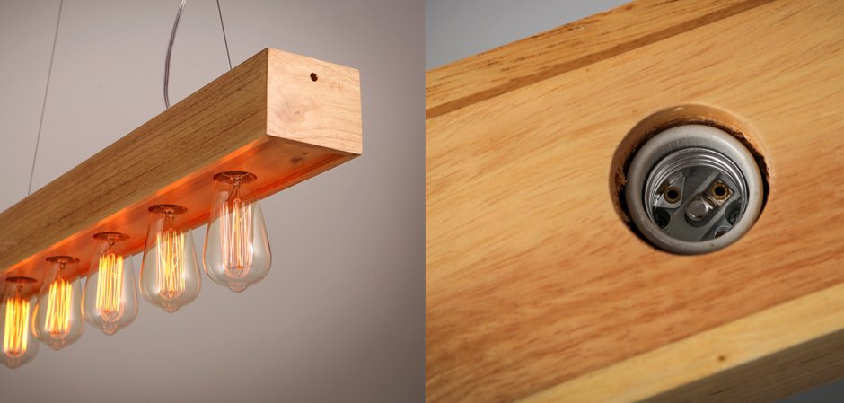 Люстра Loft Wooden Lighting Line Pendant Люстра Loft Wooden Lighting Line Pendant - Loft-Concept в Рязани