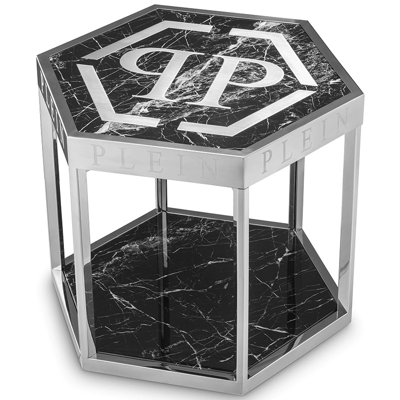Приставной стол Philipp Plein Side Table Billionaire Chrome Хром Черный Мрамор Nero Приставной стол Philipp Plein Side Table Billionaire Chrome Хром Черный Мрамор Nero в Рязани | Loft Concept