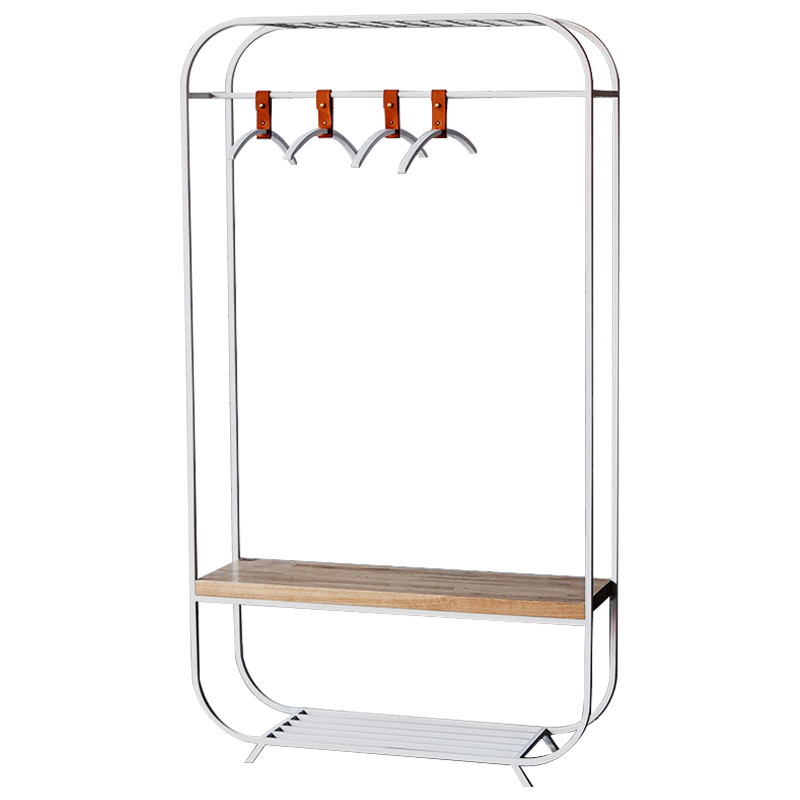 Рейл Hardin White Industrial Metal Rust Clothes Rail Белый Светлый дуб Рейл Hardin White Industrial Metal Rust Clothes Rail Белый Светлый дуб в Рязани | Loft Concept