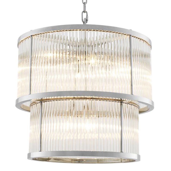 Люстра Chandelier Pasadena Nickel Никель Прозрачное Стекло Люстра Chandelier Pasadena Nickel Никель Прозрачное Стекло в Рязани | Loft Concept