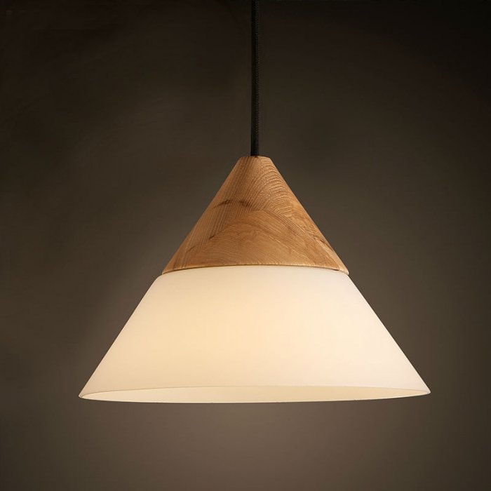 Подвесной светильник Opaque Light Fat Белый Белый дуб Подвесной светильник Opaque Light Fat Белый Белый дуб в Рязани | Loft Concept