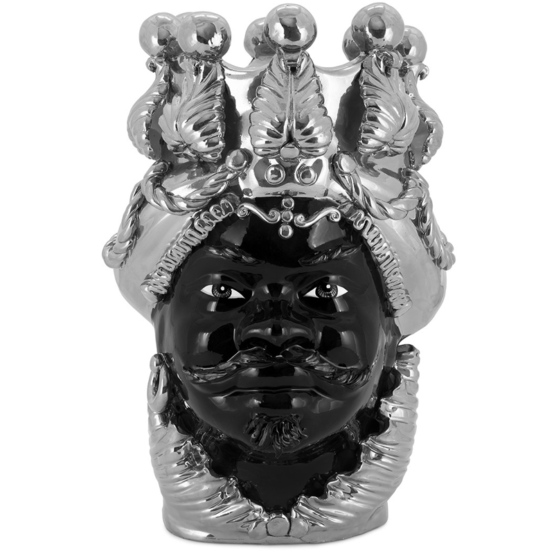 Ваза VASE MORO MAN BIG DREAMS silver Черный Серебряный Ваза VASE MORO MAN BIG DREAMS silver Черный Серебряный в Рязани | Loft Concept