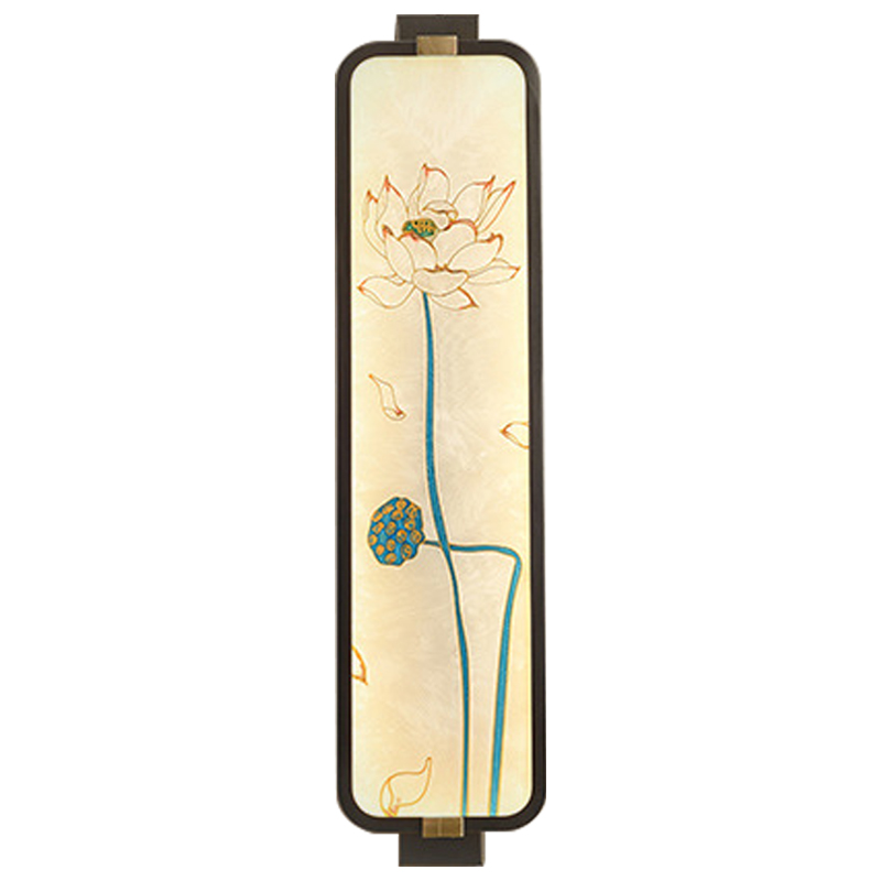 Настенный светильник Lotus Oriental Scenes Wall Lamp Темная медь Бежевый Мульти Настенный светильник Lotus Oriental Scenes Wall Lamp Темная медь Бежевый Мульти в Рязани | Loft Concept