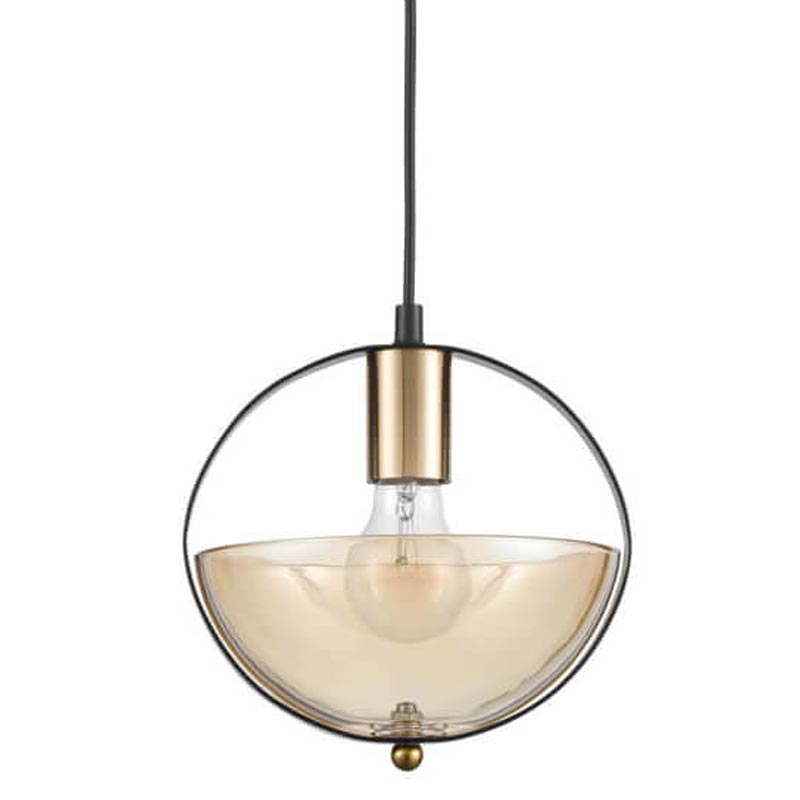 Подвесной светильник Gervais amber Янтарь (Amber) Черный в Рязани | Loft Concept 