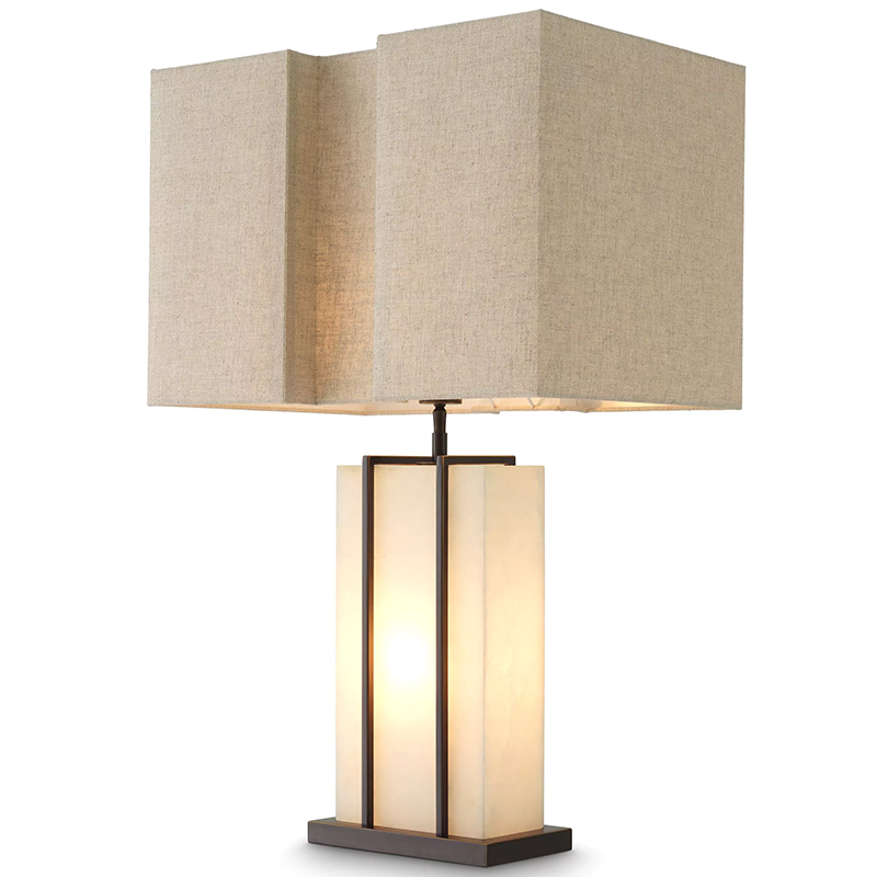 Настольная лампа Eichholtz Table Lamp Graham Темная бронза Бежево-серый Кремовый Настольная лампа Eichholtz Table Lamp Graham Темная бронза Бежево-серый Кремовый в Рязани | Loft Concept
