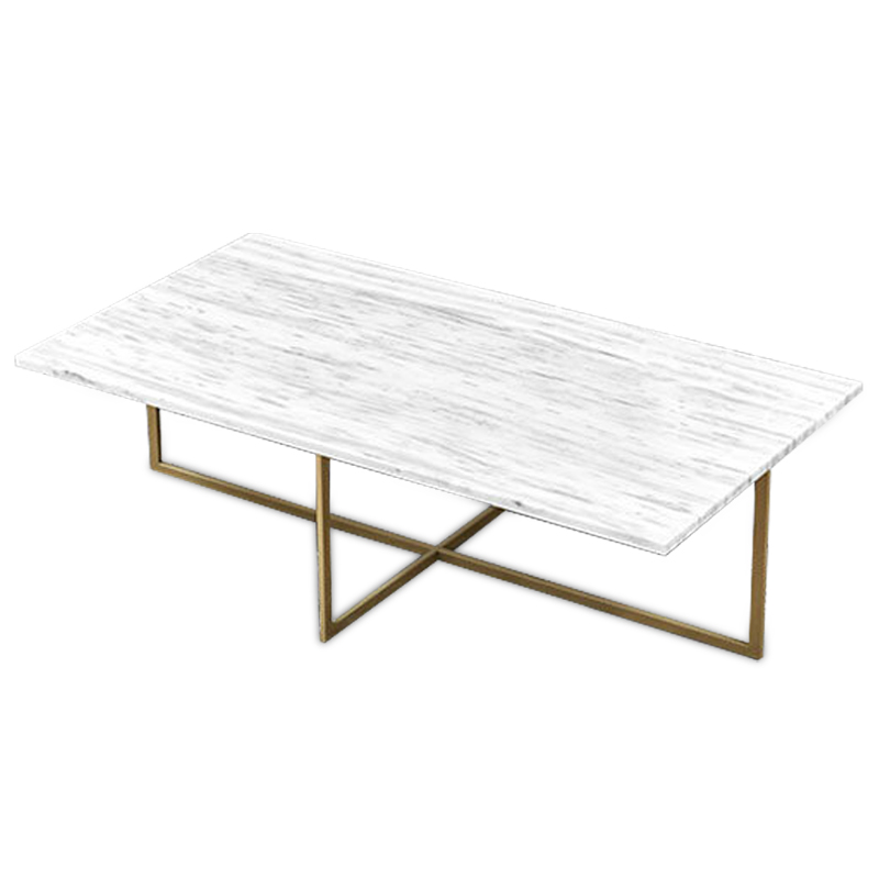 Кофейный стол Monson Coffee Table Белый Золотой Кофейный стол Monson Coffee Table Белый Золотой в Рязани | Loft Concept