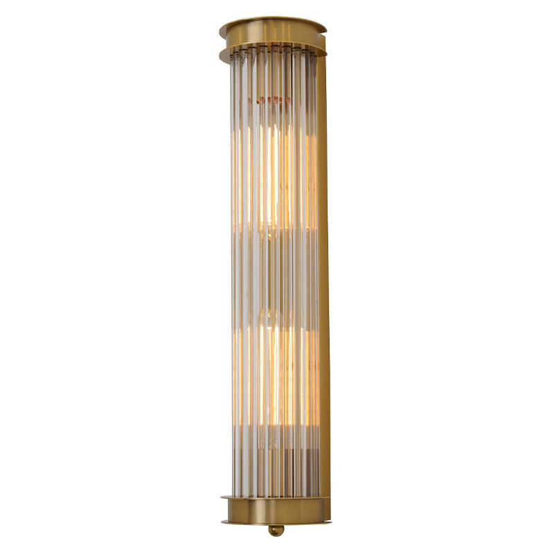 Бра с рифленым плафоном Glass Tube Brass Латунь Прозрачный Бра с рифленым плафоном Glass Tube Brass Латунь Прозрачный в Рязани | Loft Concept