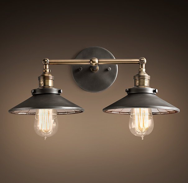 Бра Loft Cone 20th c.Factory filament Pendant Reflector Double Черный Бра Loft Cone 20th c.Factory filament Pendant Reflector Double Черный в Рязани | Loft Concept