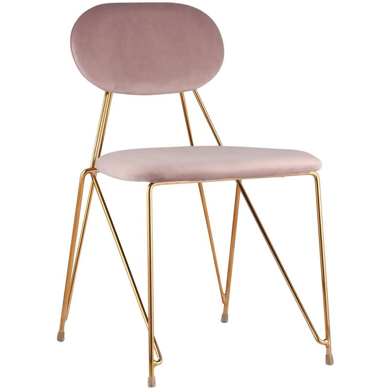Стул Alice Chair Велюр Пастельно-Розовый Розовый пастельный Золотой в Рязани | Loft Concept 