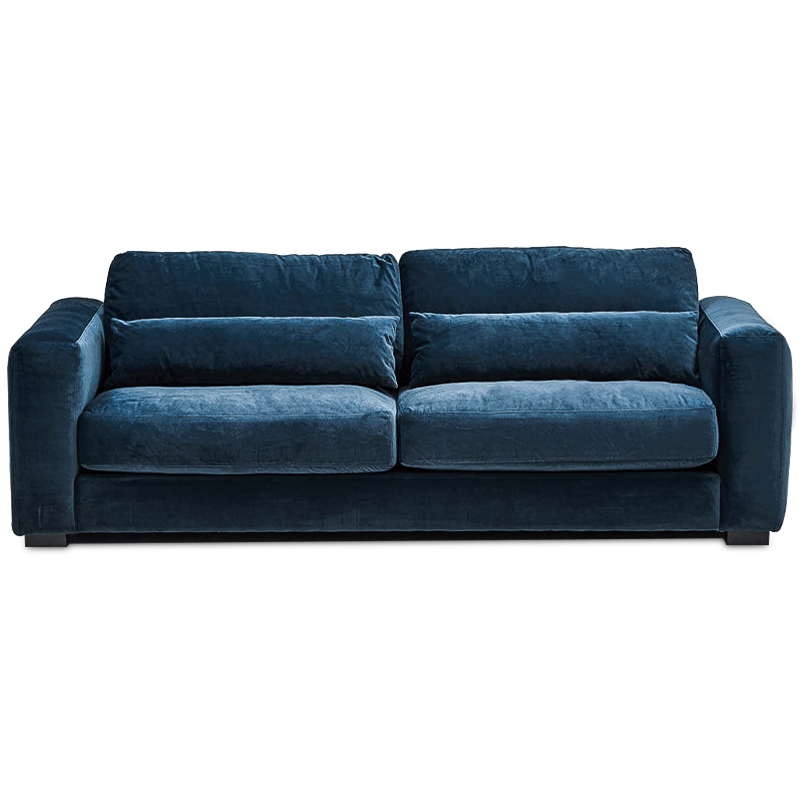 Диван Kleber Sofa blue Темно-синий Черный Диван Kleber Sofa blue Темно-синий Черный в Рязани | Loft Concept