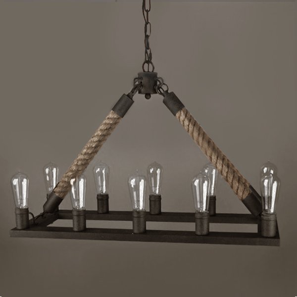 Люстра Square Mini 10 Loft Rope Light Коричневый Люстра Square Mini 10 Loft Rope Light Коричневый в Рязани | Loft Concept