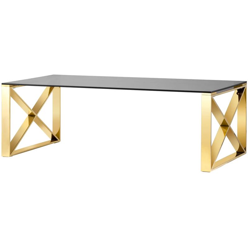 Столик кофейный Lannes Collection Gold Золотой Стекло Смок Столик кофейный Lannes Collection Gold Золотой Стекло Смок в Рязани | Loft Concept