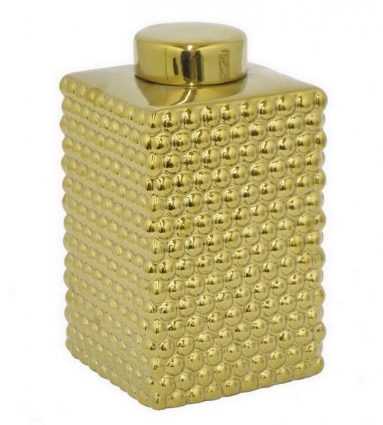 Сосуд с крышкой Chaplet Gold Big Золотой Сосуд с крышкой Chaplet Gold Big Золотой в Рязани | Loft Concept