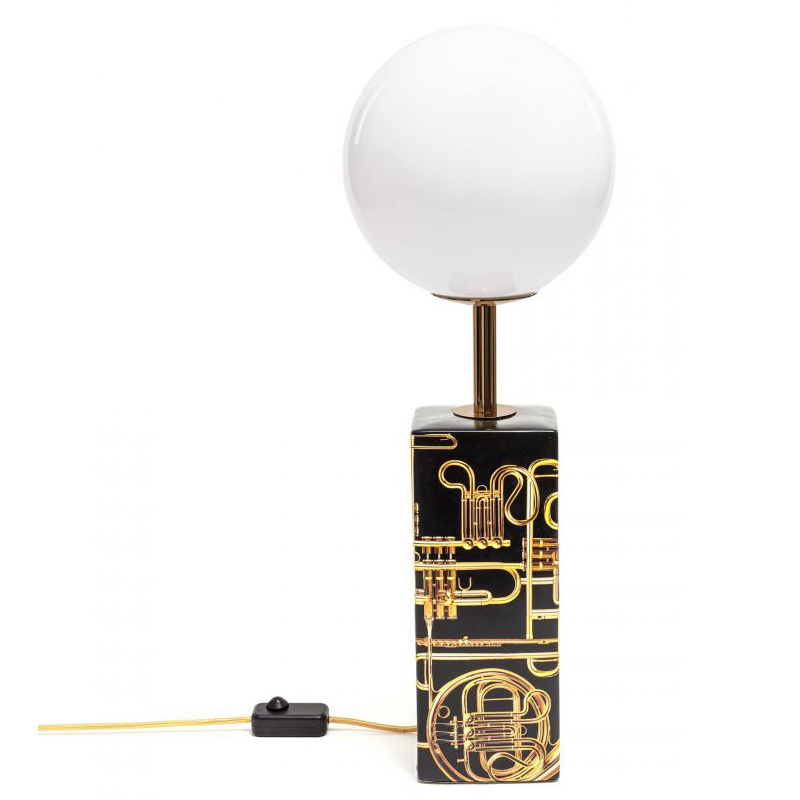 Настольная лампа Seletti Table Lamp Trumpets Черный Белый Золотой Настольная лампа Seletti Table Lamp Trumpets Черный Белый Золотой в Рязани | Loft Concept