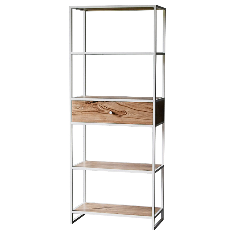 Стеллаж Reeve Industrial Metal Rust Rack Древесина Белый Стеллаж Reeve Industrial Metal Rust Rack Древесина Белый в Рязани | Loft Concept