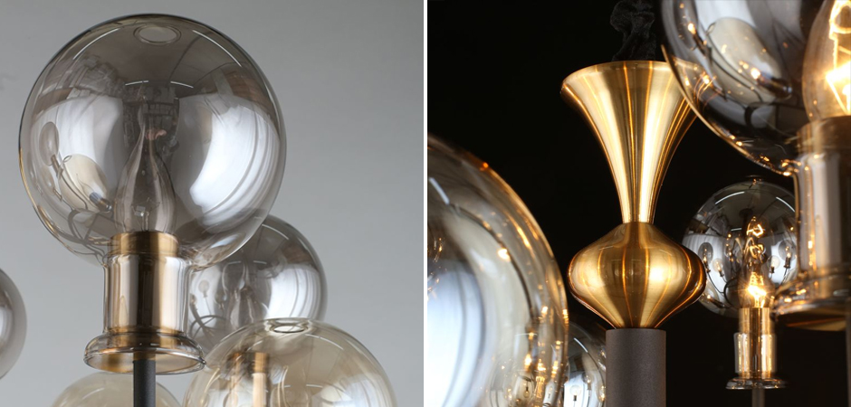 Люстра c дымчатым стеклом Champagne Glass Люстра c дымчатым стеклом Champagne Glass - Loft-Concept в Рязани