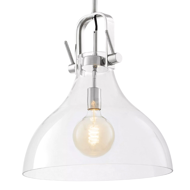 Подвесной светильник Eichholtz Lamp Connery Nickel Прозрачное Стекло Никель Подвесной светильник Eichholtz Lamp Connery Nickel Прозрачное Стекло Никель в Рязани | Loft Concept
