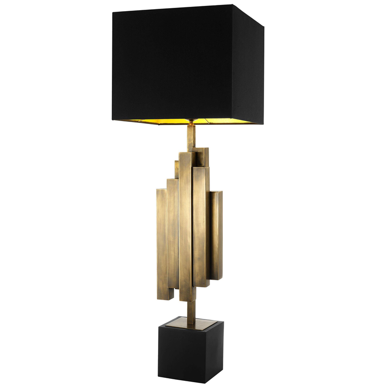 Настольная лампа Eichholtz Table Lamp Beau Rivage Черный Винтажная латунь в Рязани | Loft Concept 
