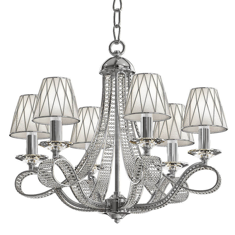 Люстра Franseza Chandelier chrome 67 Хром Белый Люстра Franseza Chandelier chrome 67 Хром Белый в Рязани | Loft Concept