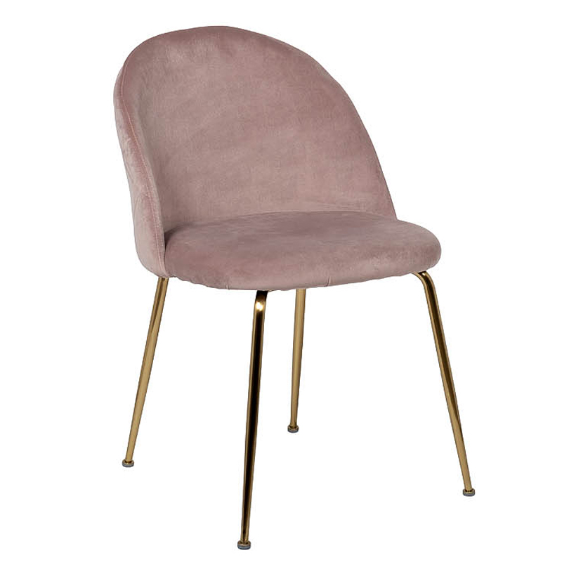 Стул Sadler Chair pink velor Розовый (Rose) Золотой Стул Sadler Chair pink velor Розовый (Rose) Золотой в Рязани | Loft Concept