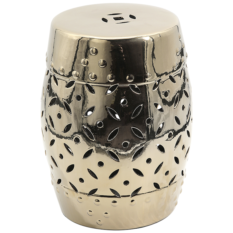 Керамический табурет Coin Lattice Garden Stool - Gold Глянцевое золото Керамический табурет Coin Lattice Garden Stool - Gold Глянцевое золото в Рязани | Loft Concept