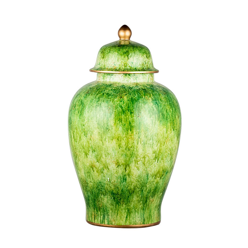 Ваза Vase Gold Edging 60 Зеленый Золотой Ваза Vase Gold Edging 60 Зеленый Золотой в Рязани | Loft Concept