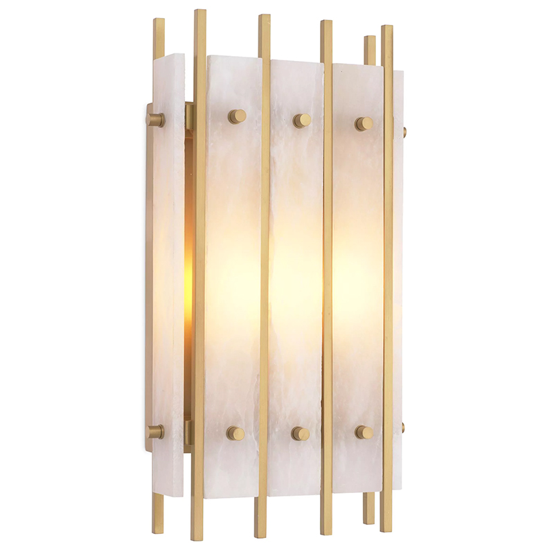 Бра Eichholtz Wall Lamp Sparks S Alabaster Латунь Бежевый Белый Мрамор Bianco Бра Eichholtz Wall Lamp Sparks S Alabaster Латунь Бежевый Белый Мрамор Bianco в Рязани | Loft Concept