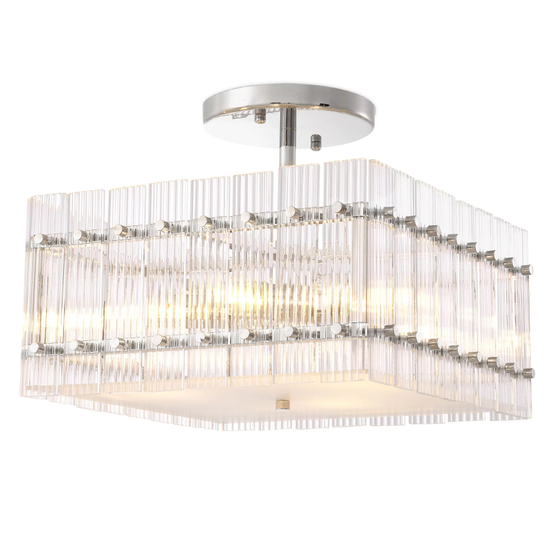 Потолочный светильник Eichholtz Ceiling Lamp Ruby Square Nickel Прозрачное Стекло Никель Потолочный светильник Eichholtz Ceiling Lamp Ruby Square Nickel Прозрачное Стекло Никель в Рязани | Loft Concept
