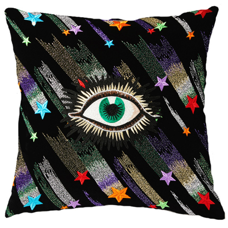 Декоративная подушка Стиль Gucci Starfall Eye Черный Мульти Декоративная подушка Стиль Gucci Starfall Eye Черный Мульти в Рязани | Loft Concept