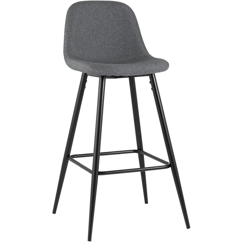 Барный Стул Archie Chair Серая Рогожка Серый Черный Барный Стул Archie Chair Серая Рогожка Серый Черный в Рязани | Loft Concept