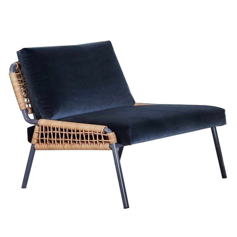 Кресло Patio Lounge Chair Сапфирово-синий Черный Древесина Кресло Patio Lounge Chair Сапфирово-синий Черный Древесина в Рязани | Loft Concept