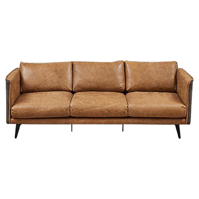 Диван Caramel Leather & Textiles Triple Sofa Карамель Черный Бежево-серый Диван Caramel Leather & Textiles Triple Sofa Карамель Черный Бежево-серый в Рязани | Loft Concept